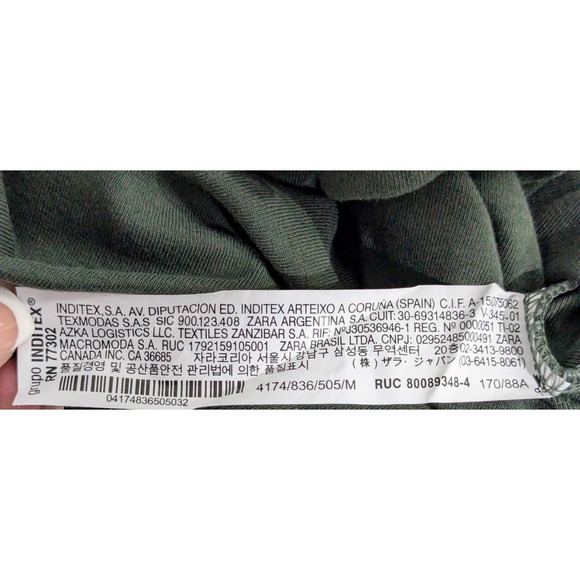 Zara Womens Olive Green Long Sleeve Bodycon Midi Dress Stretch PullOn Size M EUC - Picture 8 of 11